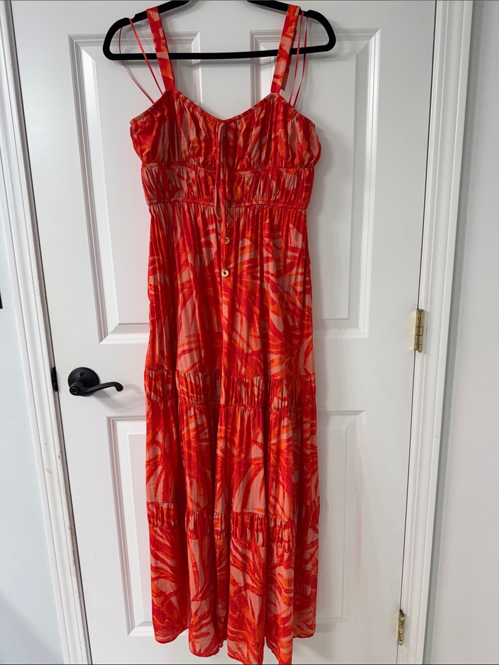 Taylor Red and Orange Printed Maxi Dress